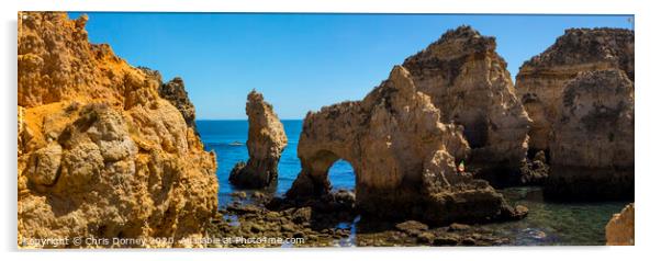 Grotto at Ponta da Piedade in the Algarve Acrylic by Chris Dorney