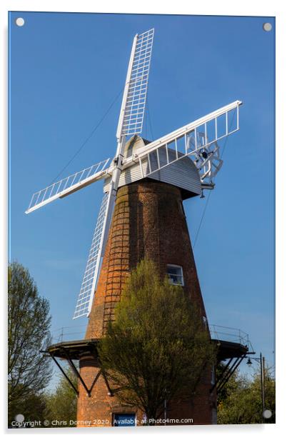 Rayleigh Windmill in Essex Acrylic by Chris Dorney