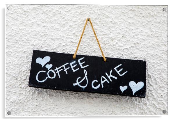Coffee and Cake Sign Acrylic by Chris Dorney