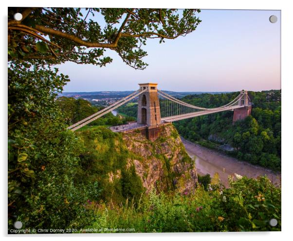 Clifton Suspension Bridge in Bristol Acrylic by Chris Dorney