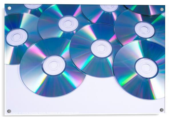 Compact Discs or CDs Acrylic by Chris Dorney