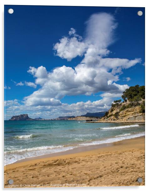 El Portet Beach in Moraira Acrylic by Chris Dorney