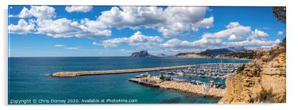 View from Moraira in Spain Acrylic by Chris Dorney