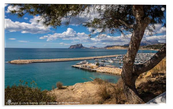 View from Moraira in Spain Acrylic by Chris Dorney