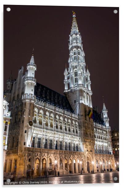 Brussels Town Hall in Belgium Acrylic by Chris Dorney