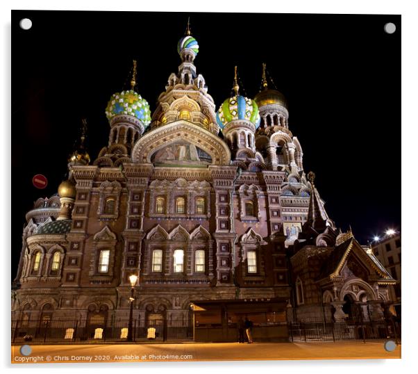 Church of the Savior on Spilled Blood in St. Petersburg Acrylic by Chris Dorney