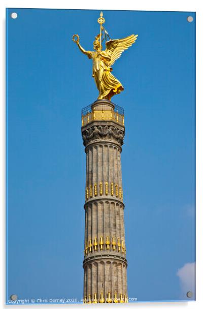 Berlin Victory Column Acrylic by Chris Dorney