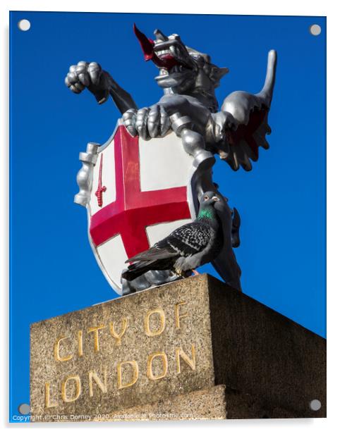 City of London Dragon Acrylic by Chris Dorney