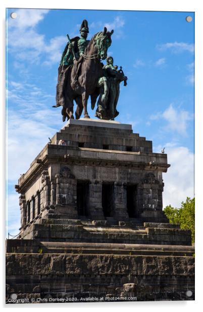 Statue of William I in Koblenz Acrylic by Chris Dorney