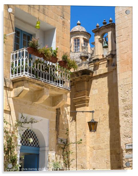 Mdina in Malta Acrylic by Chris Dorney