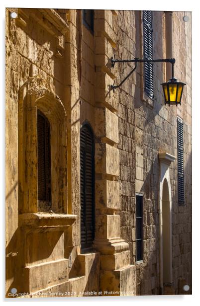 Old Street in Mdina Acrylic by Chris Dorney