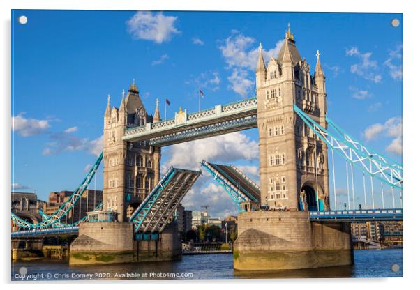 Tower Bridge Open Acrylic by Chris Dorney