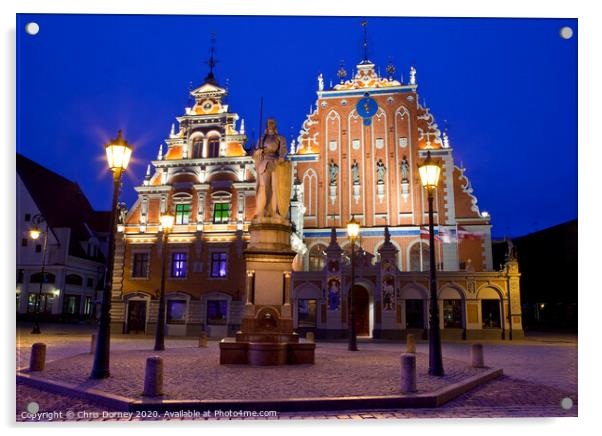 House of the Blackheads in Riga Acrylic by Chris Dorney