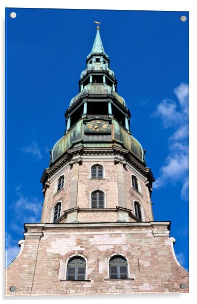 St. Peter's Church in Riga Acrylic by Chris Dorney