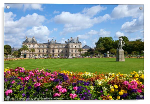 Luxembourg Palace in Jardin du Luxembourg in Paris Acrylic by Chris Dorney
