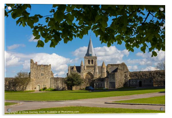 Rochester Cathedral in Kent, UK Acrylic by Chris Dorney