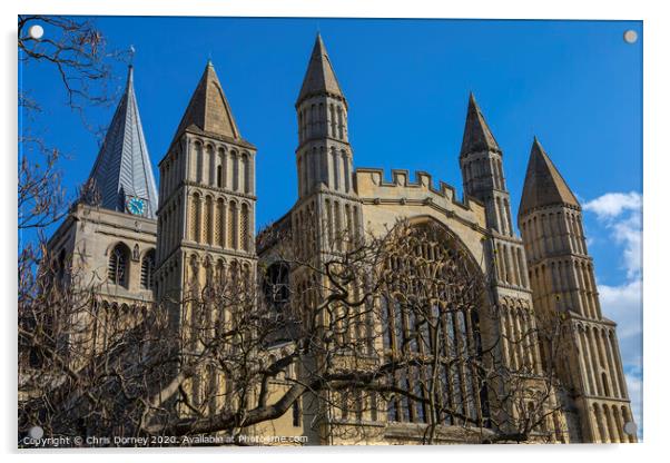 Rochester Cathedral in Kent Acrylic by Chris Dorney