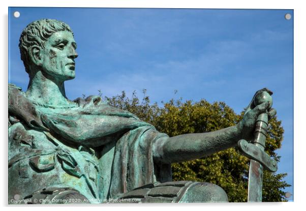 Constantine the Great Statue in York Acrylic by Chris Dorney