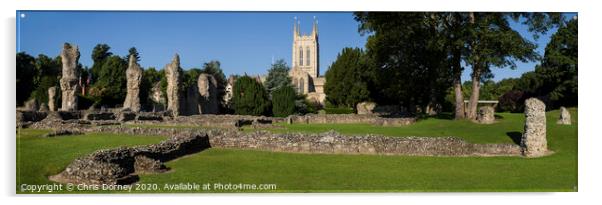 Bury St. Edmunds Abbey Remains and St Edmundsbury Cathedral Acrylic by Chris Dorney