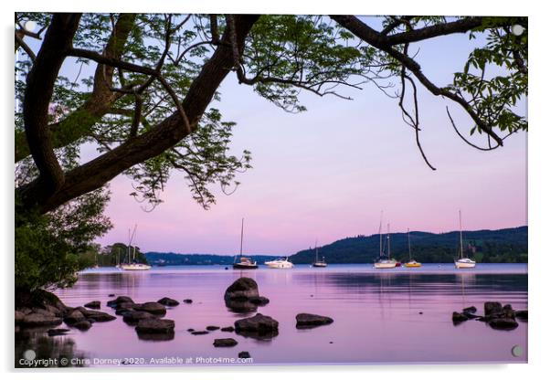 Lake Windermere at Dusk Acrylic by Chris Dorney