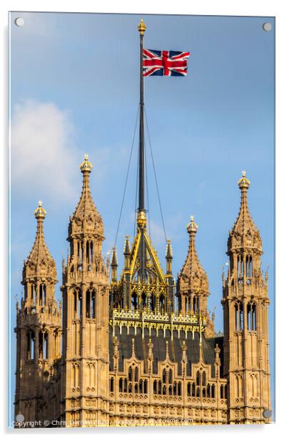 Union Flag in London Acrylic by Chris Dorney