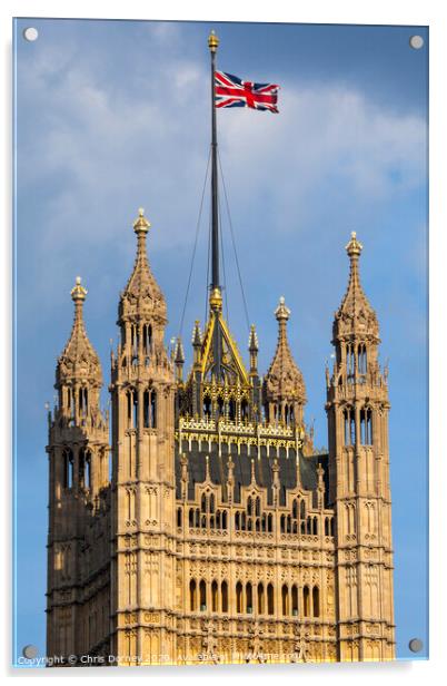 Union Flag in London Acrylic by Chris Dorney