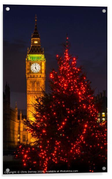 Big Ben at Christmas Acrylic by Chris Dorney