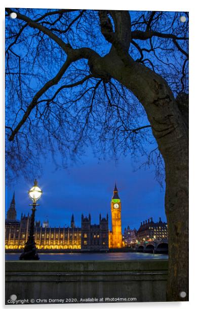 Houses of Parliament in London Acrylic by Chris Dorney