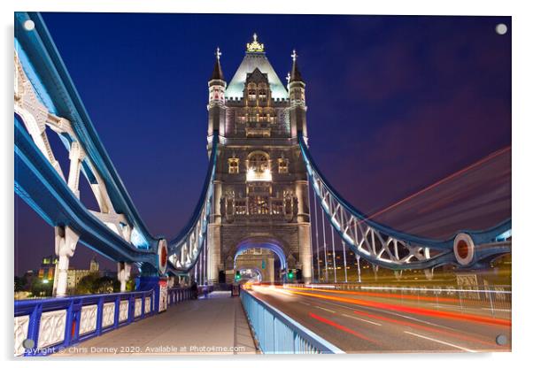 Tower Bridge at Night Acrylic by Chris Dorney