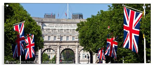 Admiralty Arch and Union Flags in London Acrylic by Chris Dorney