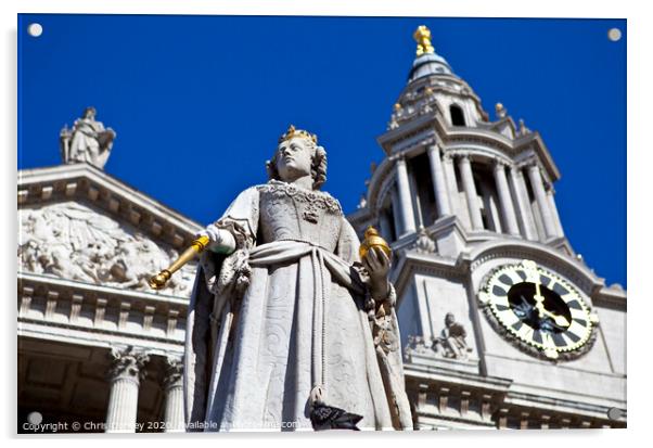 Queen Anne Statue infront of St. Paul's Cathedral Acrylic by Chris Dorney