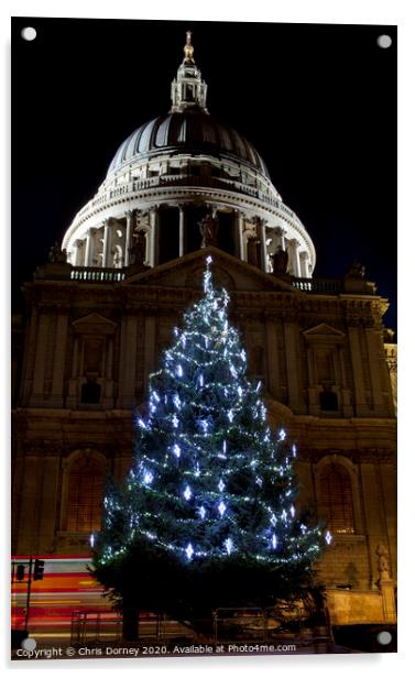 St. Paul's Cathedral at Christmas Acrylic by Chris Dorney