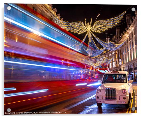 Regent Street Christmas Lights in London Acrylic by Chris Dorney