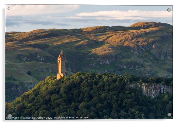 The Wallace Monument from Stirling Castle Acrylic by Alexander Jeffrey