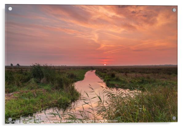 Sunrise over the Halvergate marshes Acrylic by Graeme Taplin Landscape Photography
