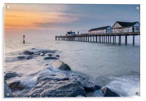 Sunrise Southwold Pier, Suffolk Acrylic by Graeme Taplin Landscape Photography