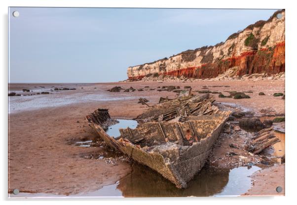 Shipwreck at Old Hunstanton beach, Norfolk Acrylic by Graeme Taplin Landscape Photography