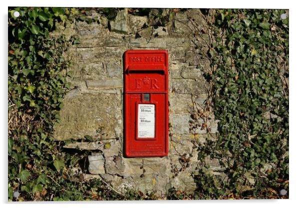 Village post box                                Acrylic by John Iddles