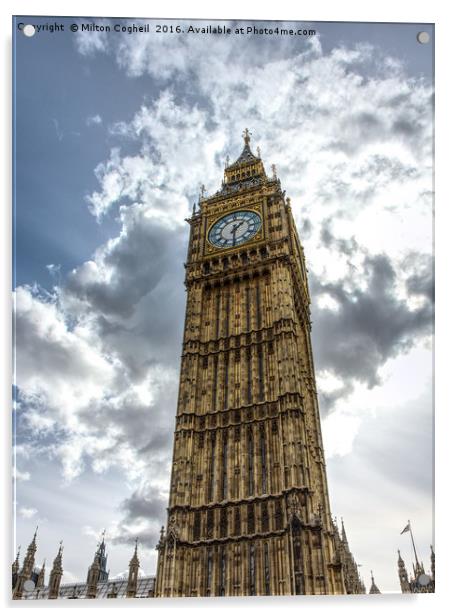 Elizabeth Tower Acrylic by Milton Cogheil