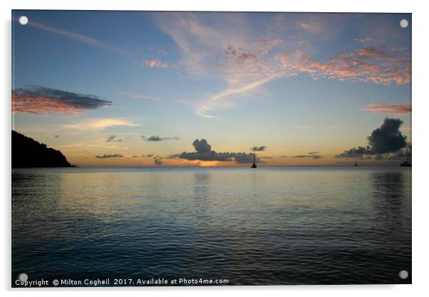 St Lucia Sunset 3 Acrylic by Milton Cogheil