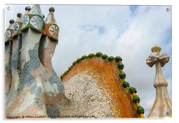 Gaudi Mosaics Acrylic by Milton Cogheil
