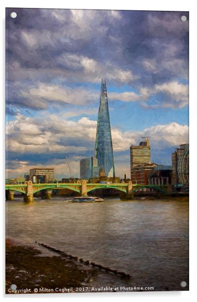 The Shard and Southwark Bridge Acrylic by Milton Cogheil