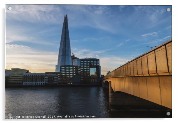The Shard & London Bridge Acrylic by Milton Cogheil