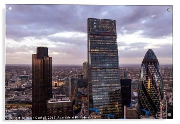 London Skyscrapers Acrylic by Milton Cogheil