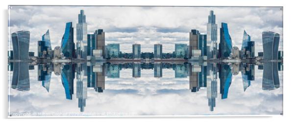 Double mirror effect London skyline Acrylic by Milton Cogheil