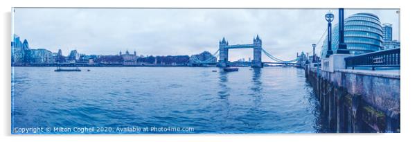 River Thames Panoramic Acrylic by Milton Cogheil