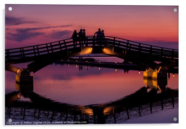 Lefkada Marina Bridge Acrylic by Milton Cogheil