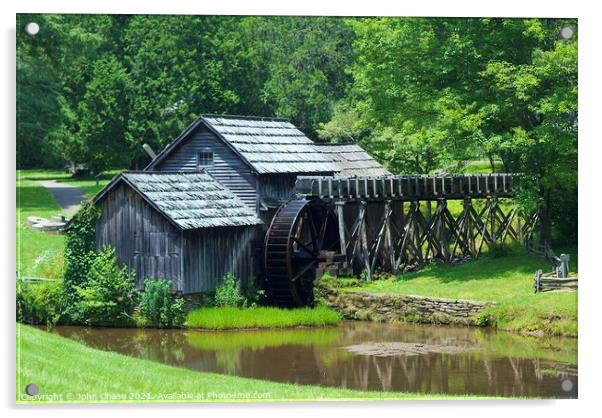 Mabry Mill, Blue Ridge Parkway Acrylic by John Chase