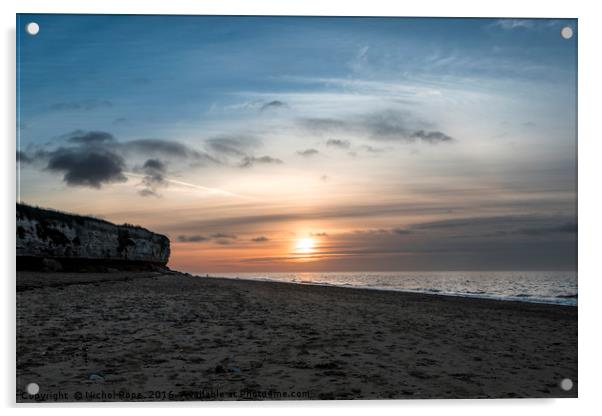 Sunset against the hunstanton cliffs, Norfolk Acrylic by Nichol Pope