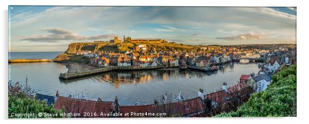 Whitby Harbour Panorama Acrylic by Steve Whitham